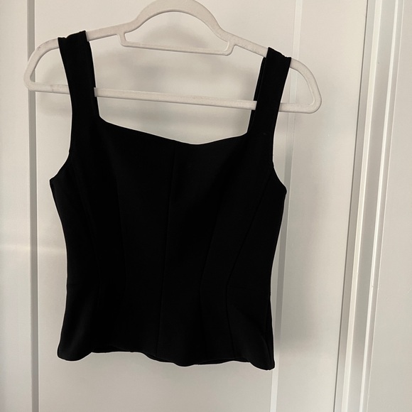 French Connection black sweetheart side zip tank top with faux boning size 2 - Picture 6 of 6